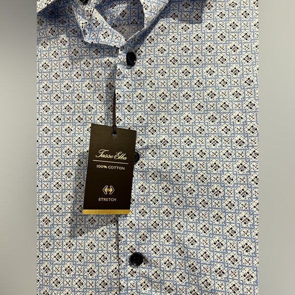 Tasso Elba NWT Blue button down dress shirt Large - Picture 3 of 7